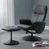 Lugano Recliner Chair with Footrest - Black, Faux Leather