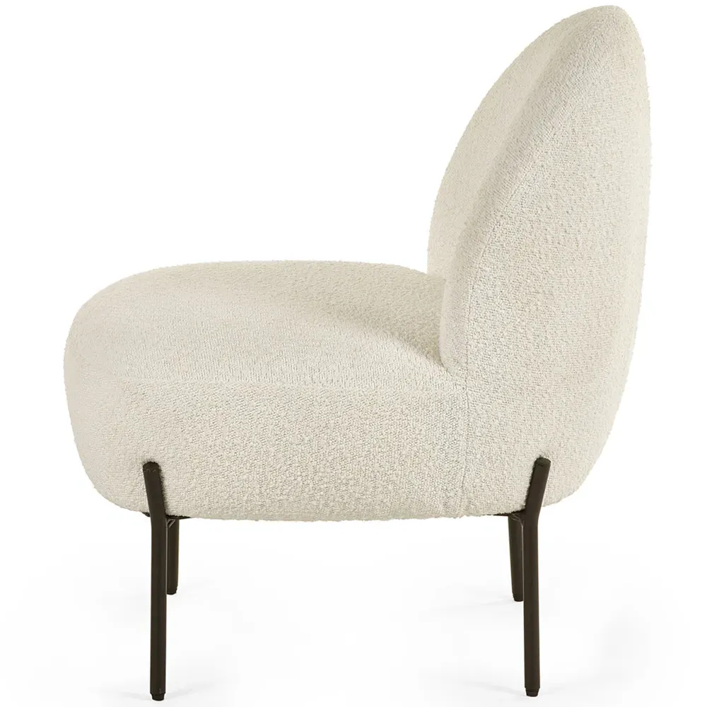 Lulu Accent Chair - Cream, Boucle