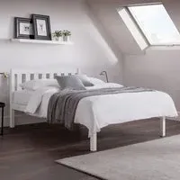 Luna Double Bed Frame - White, Pine