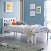 Luna Single Bed Frame - White, Pine