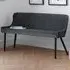 Luxe 2-Seater High Back Dining Bench - Grey, Velvet