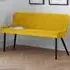 Luxe 2-Seater High Back Dining Bench - Mustard, Velvet