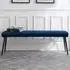 Luxe 2-Seater Low Dining Bench - Blue, Velvet