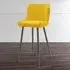 Luxe Bar Stool with Quilted Stitching - Mustard, Velvet