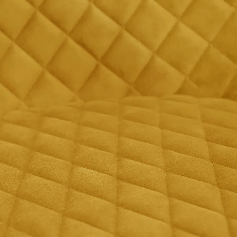 Luxe Set of 2 Quilted Dining Chairs - Mustard, Velvet