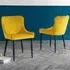 Luxe Set of 2 Quilted Dining Chairs - Mustard, Velvet