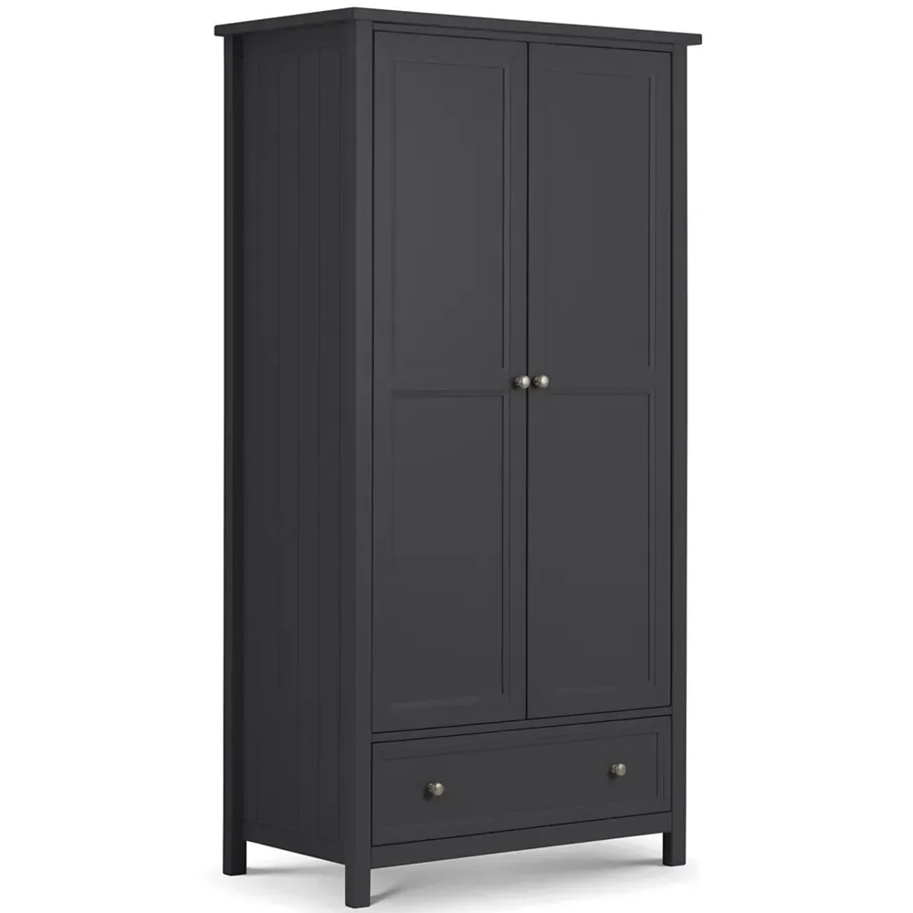 Maine 2 Door Combination Wardrobe with Drawer - Black