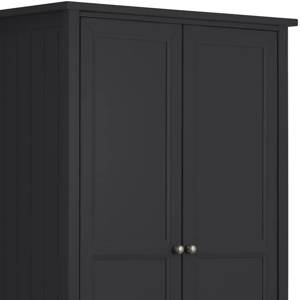 Maine 2 Door Combination Wardrobe with Drawer - Black