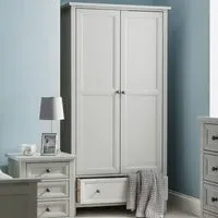 Maine 2 Door Combination Wardrobe with Drawer - Grey