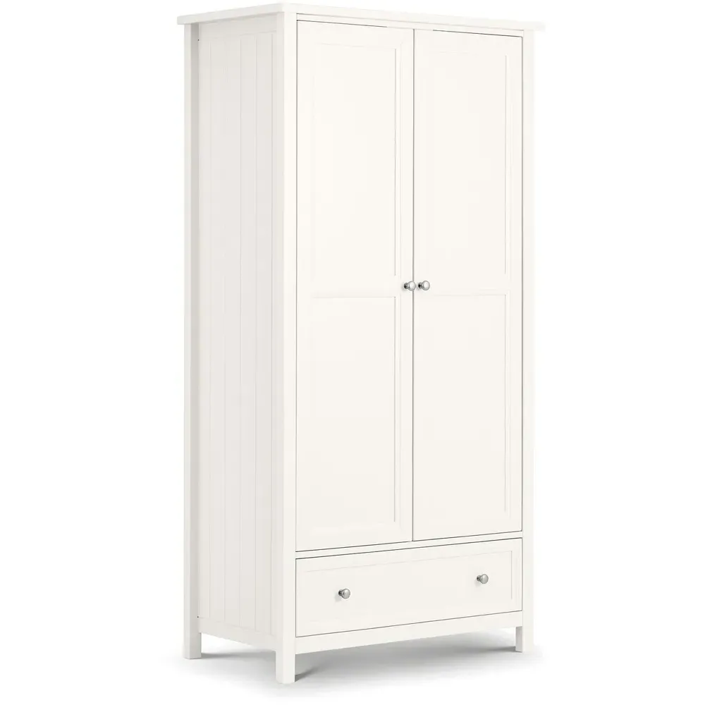 Maine 2 Door Combination Wardrobe with Drawer - White