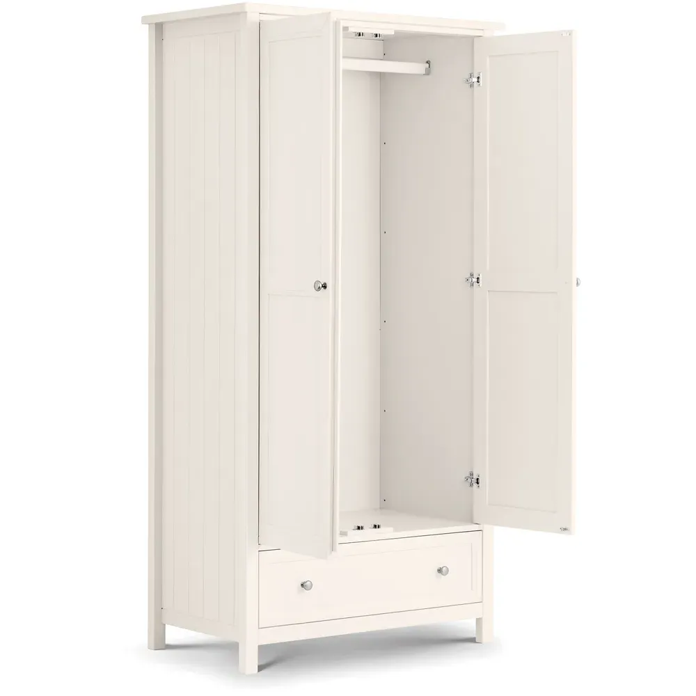 Maine 2 Door Combination Wardrobe with Drawer - White