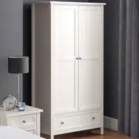 Maine 2 Door Combination Wardrobe with Drawer - White