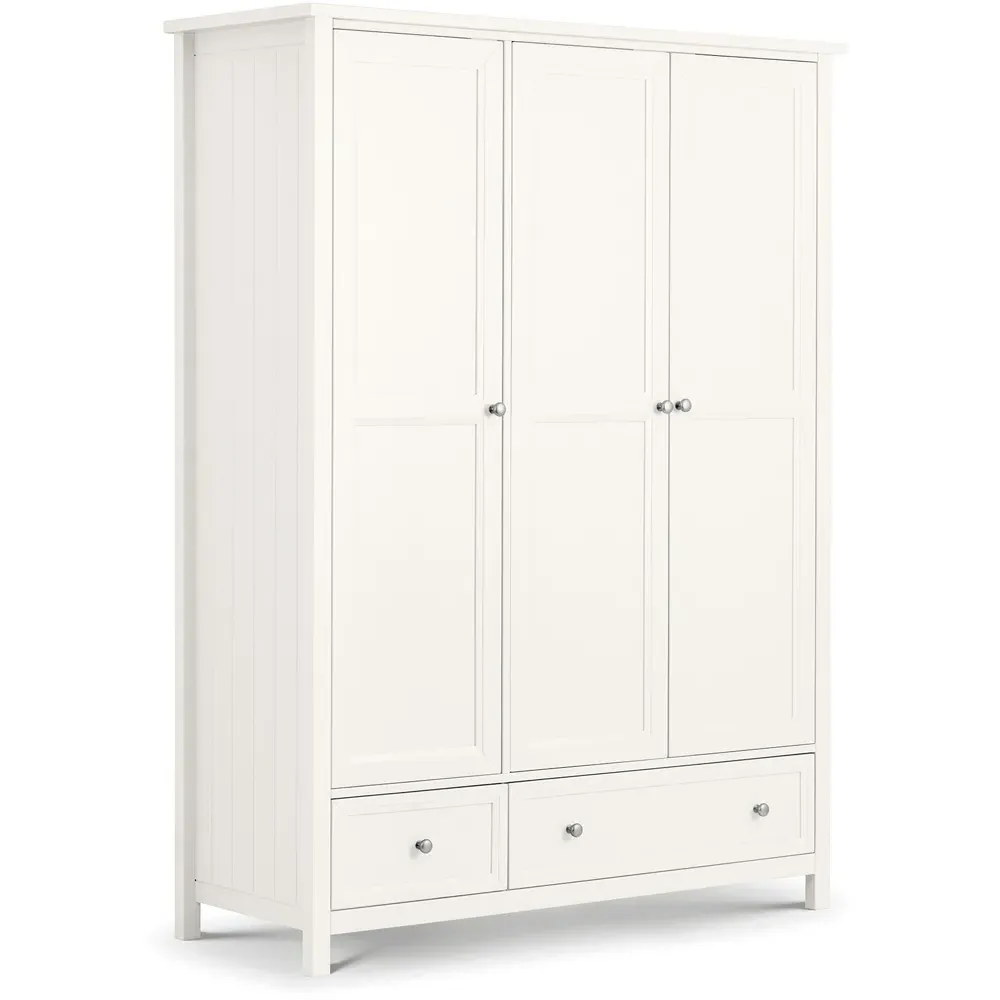 Maine 3 Door 2 Drawer Combination Wardrobe - White