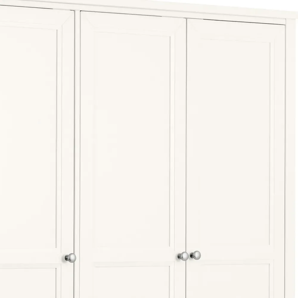 Maine 3 Door 2 Drawer Combination Wardrobe - White
