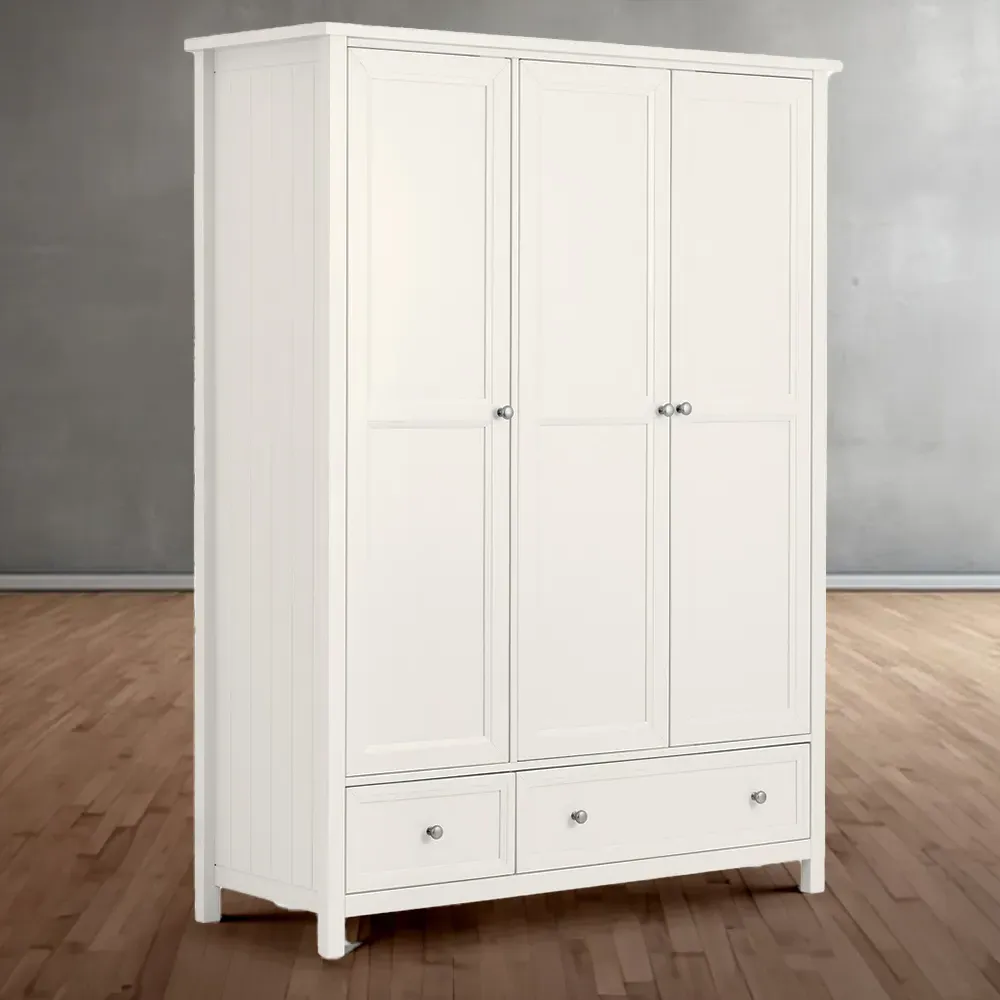 Maine 3 Door 2 Drawer Combination Wardrobe - White