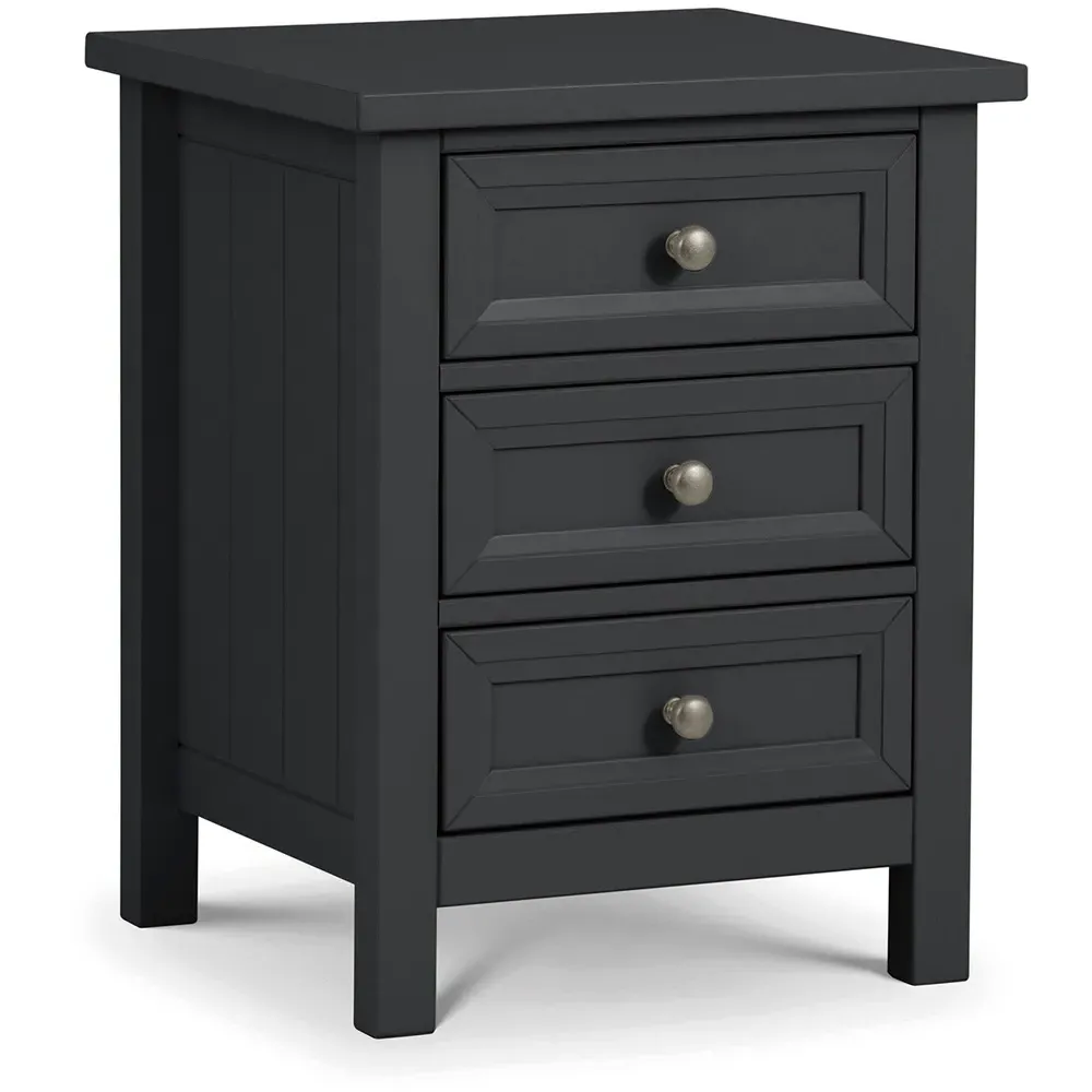 Maine 3 Drawer Bedside Table - Anthracite
