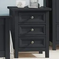Maine 3 Drawer Bedside Table - Anthracite