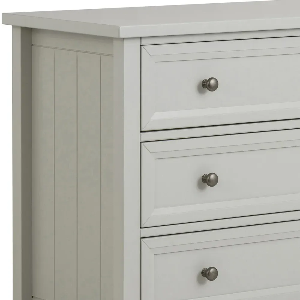 Maine 3 Drawer Wide Chest of Drawers - Dove Grey
