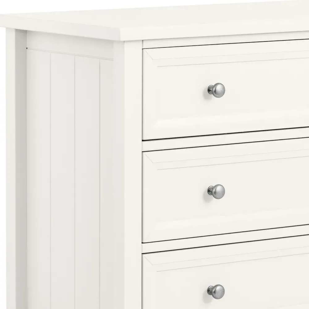 Maine 3 Drawer Wide Chest of Drawers - Surf White