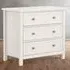 Maine 3 Drawer Wide Chest of Drawers - Surf White