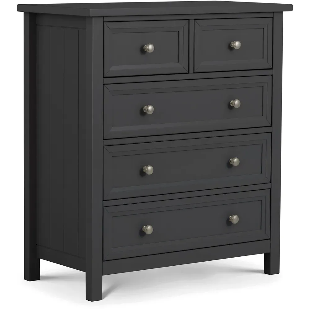Maine 5 Drawer Chest of Drawers - Anthracite
