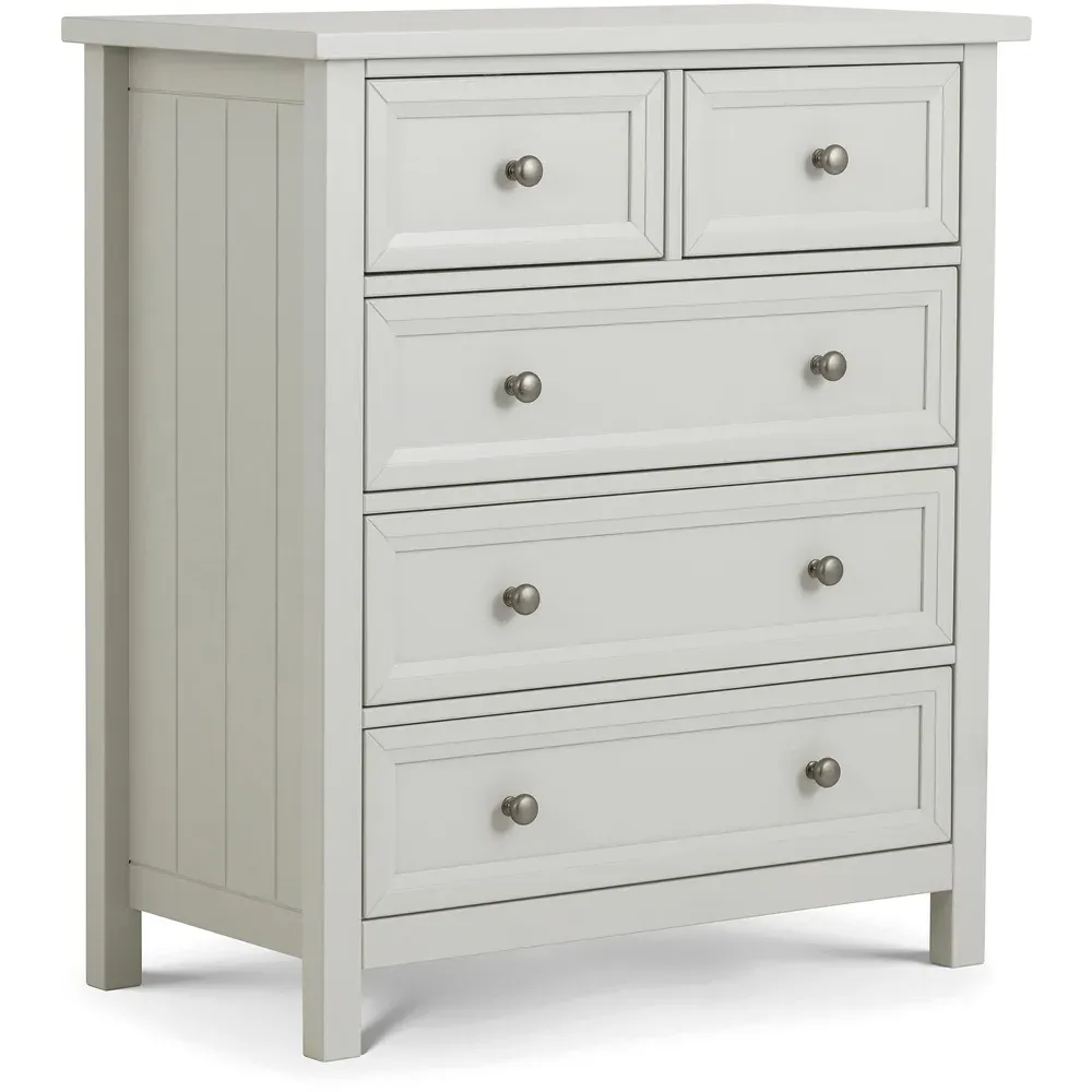 Maine 5 Drawer Chest of Drawers - Dove Grey