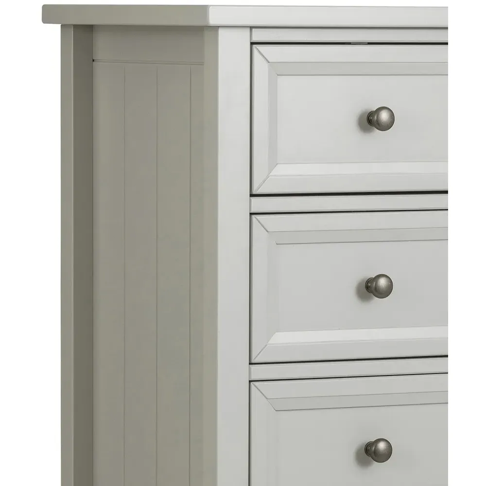 Maine 5 Drawer Tall Chest of Drawers - Dove Grey