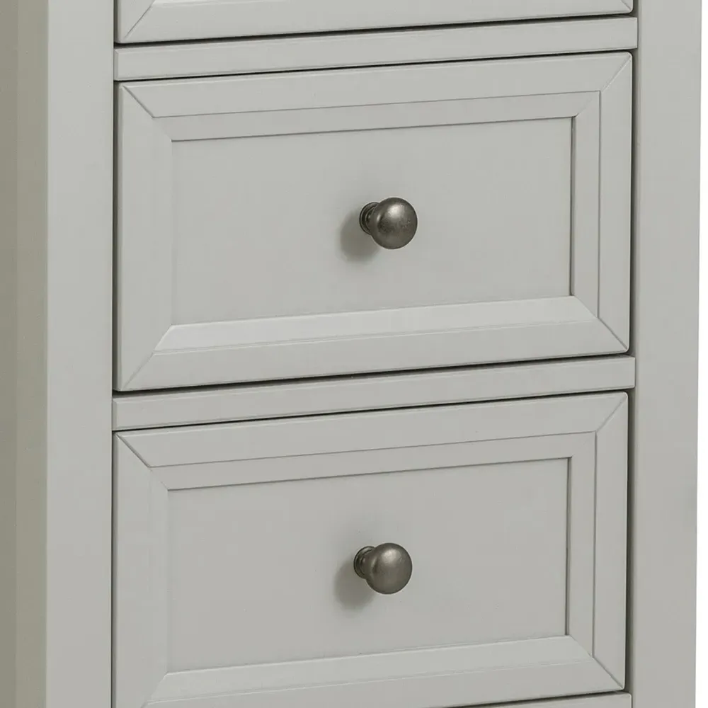 Maine 5 Drawer Tall Chest of Drawers - Dove Grey