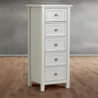 Maine 5 Drawer Tall Chest of Drawers - Dove Grey