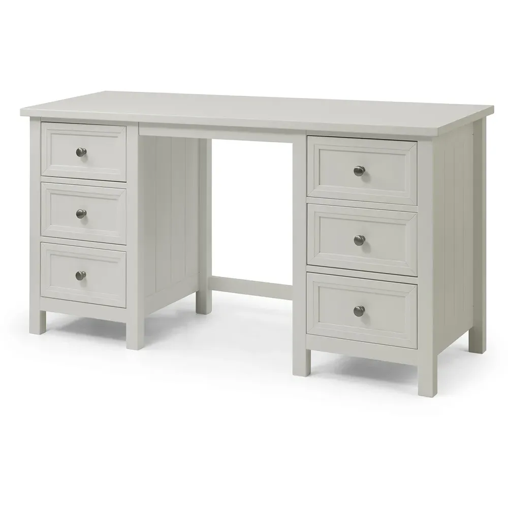 Maine 6 Drawer Dressing Table - Dove Grey