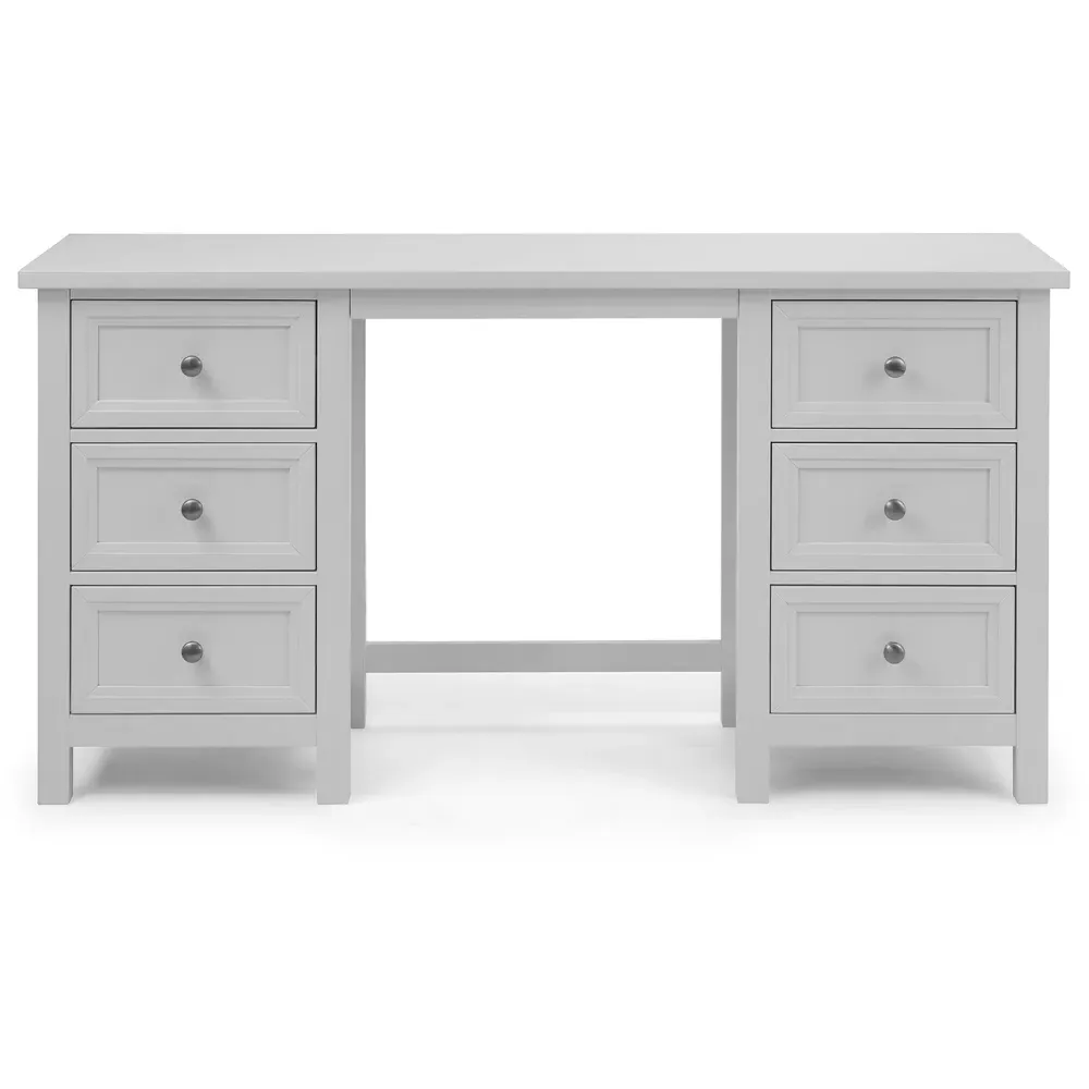 Maine 6 Drawer Dressing Table - Dove Grey