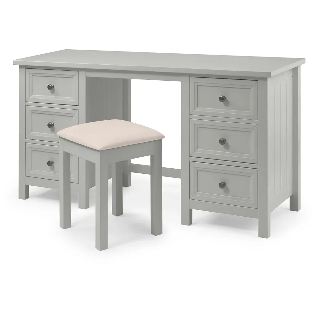 Maine 6 Drawer Dressing Table - Dove Grey