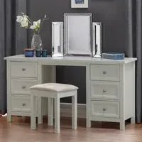 Maine 6 Drawer Dressing Table - Dove Grey