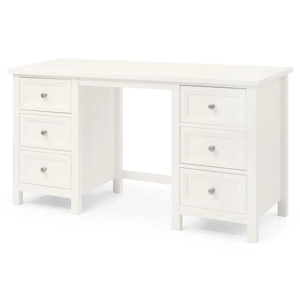 Maine 6 Drawer Dressing Table - Surf White