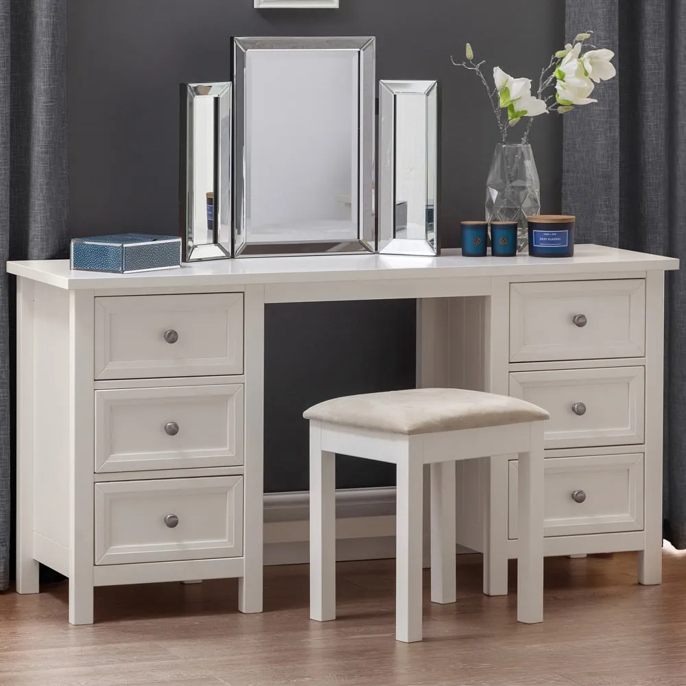 Maine 6 Drawer Dressing Table - Surf White