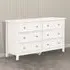 Maine 6 Drawer Wide Chest of Drawers - Surf White