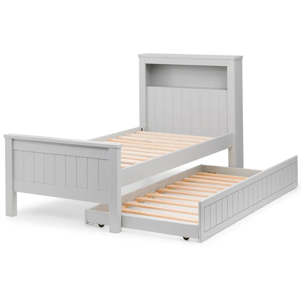 Maine Bookcase Bed with Underbed - Grey, MDF