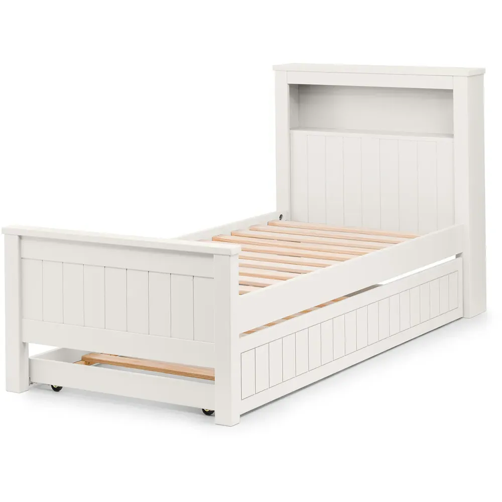 Maine Bookcase Bed with Underbed - White, MDF