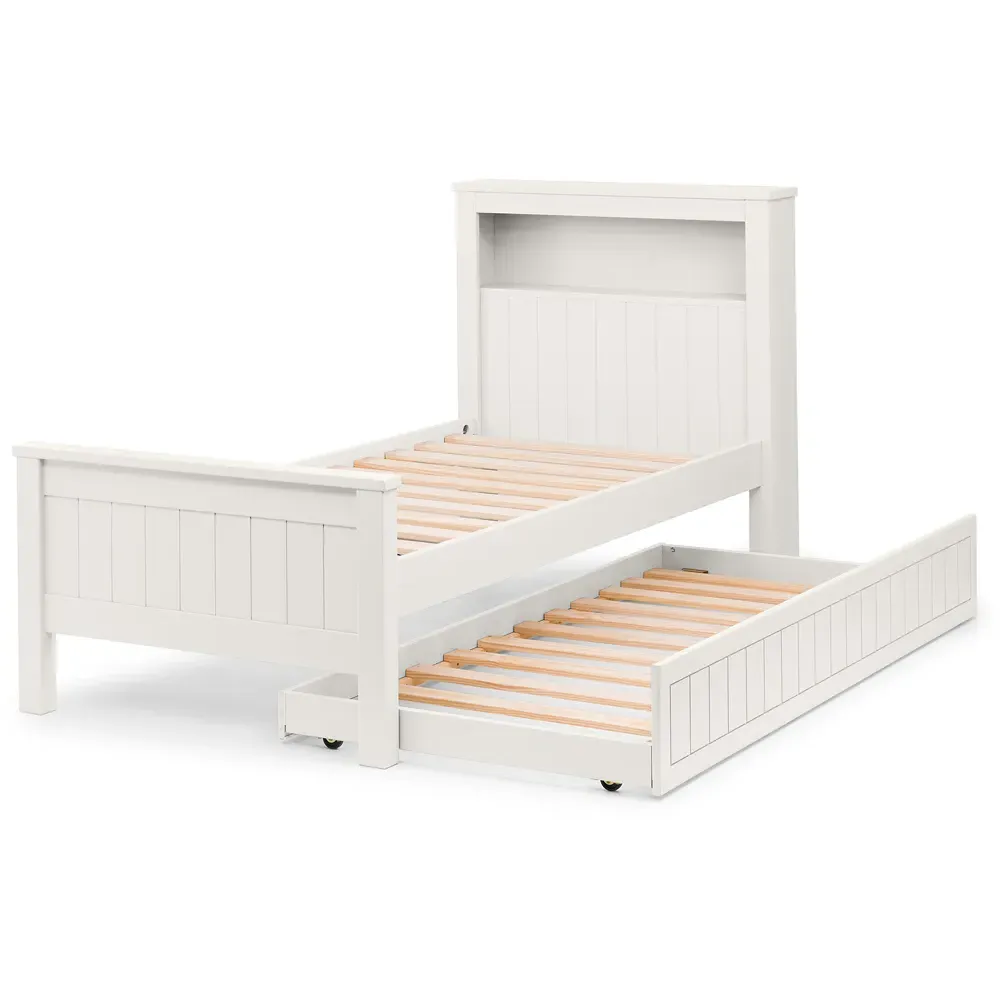 Maine Bookcase Bed with Underbed - White, MDF