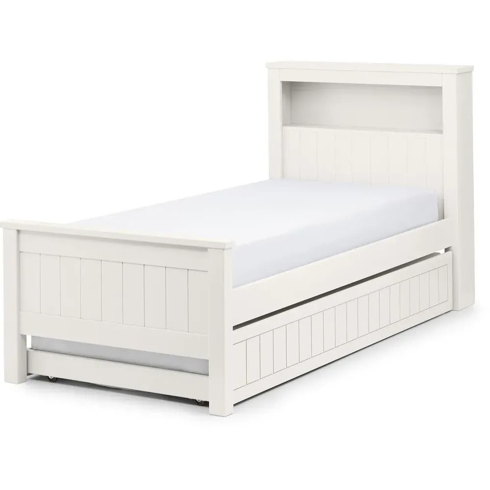 Maine Bookcase Bed with Underbed - White, MDF