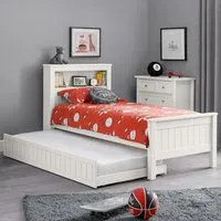 Maine Bookcase Bed with Underbed - White, MDF