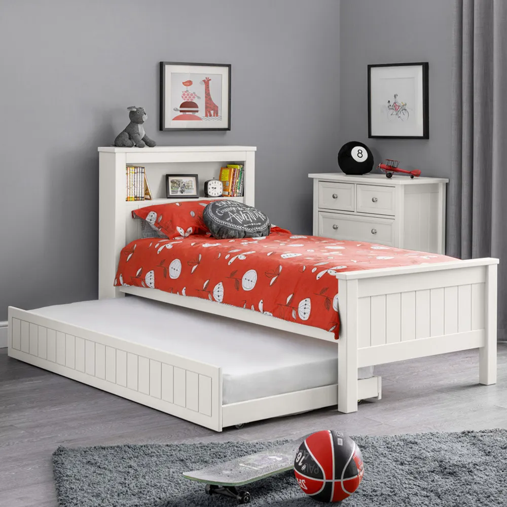 Maine Bookcase Bed with Underbed - White, MDF