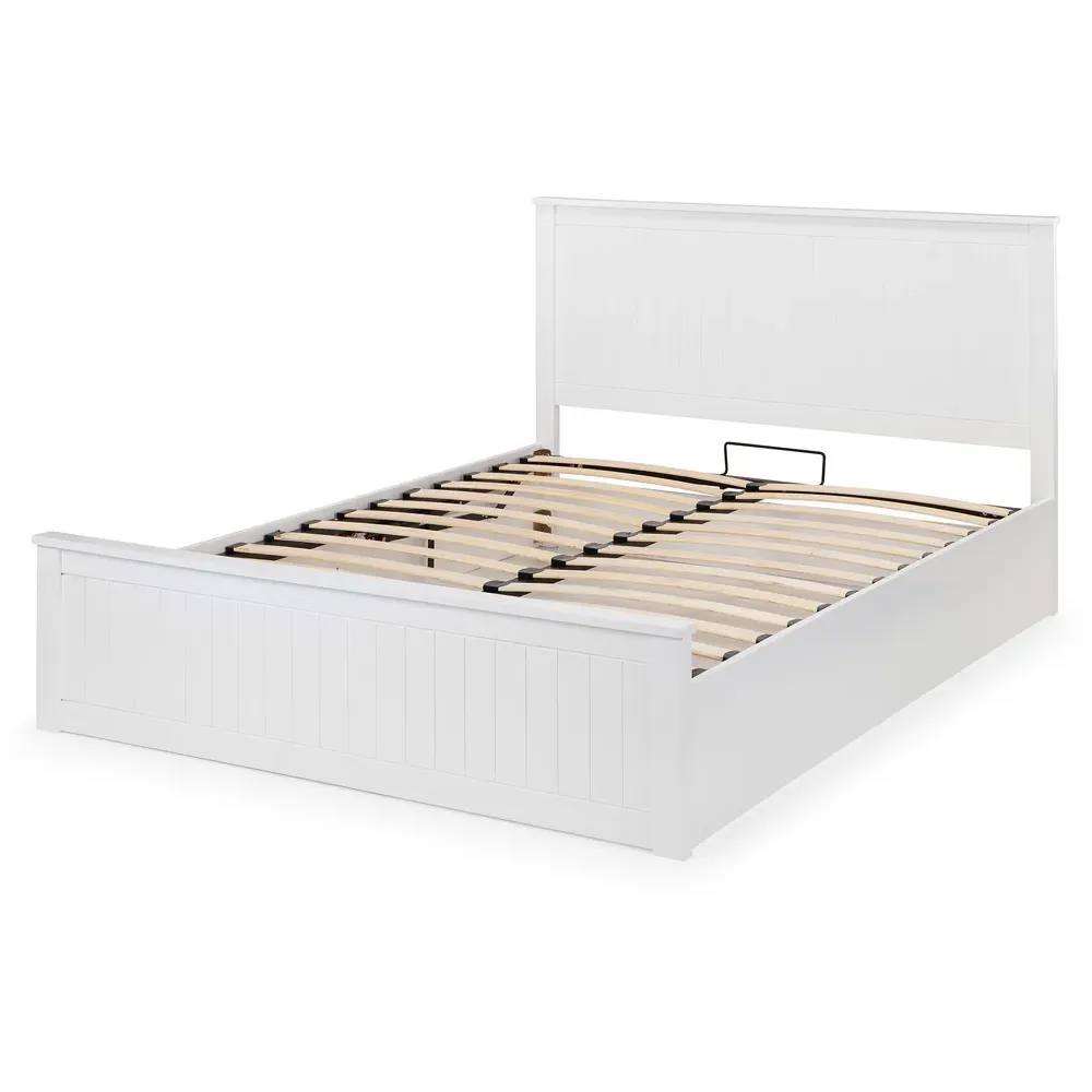 Maine Double Ottoman Bed with Storage - White