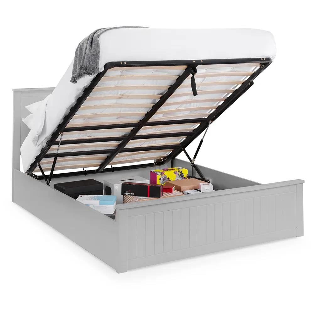 Maine King Ottoman Bed with Storage - Grey