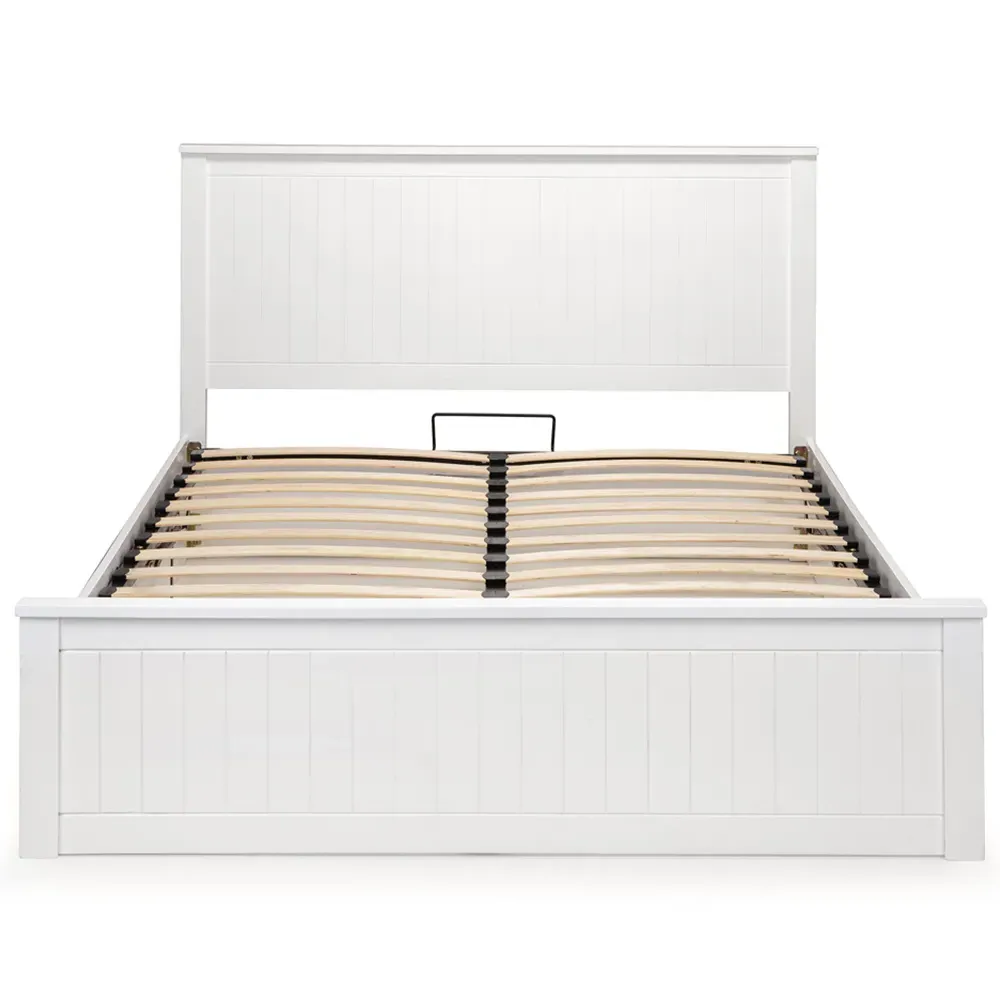 Maine King Ottoman Bed with Storage - White