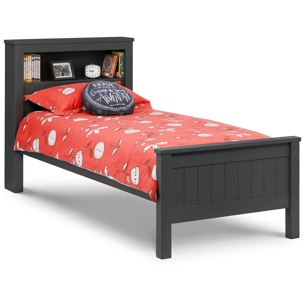 Maine Single Bookcase Bed - Anthracite, MDF