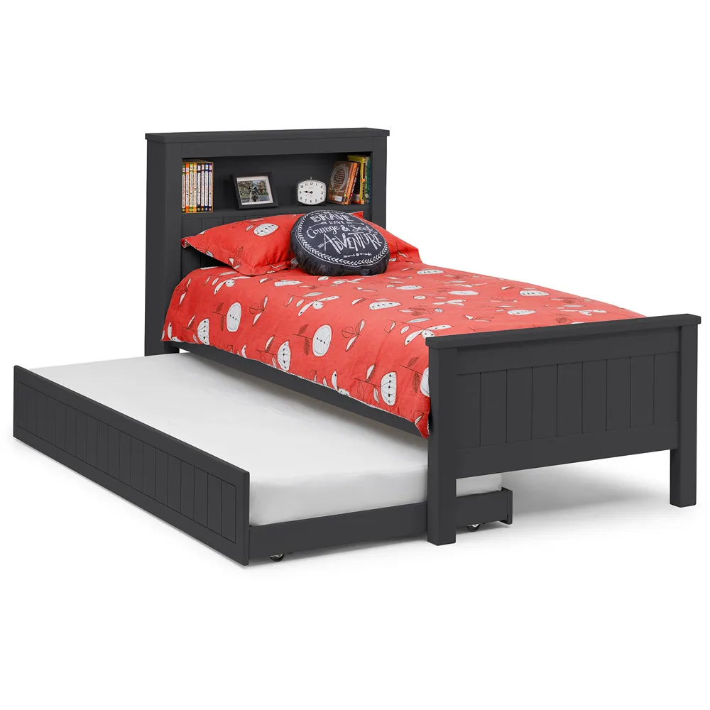 Maine Single Bookcase Bed - Anthracite, MDF
