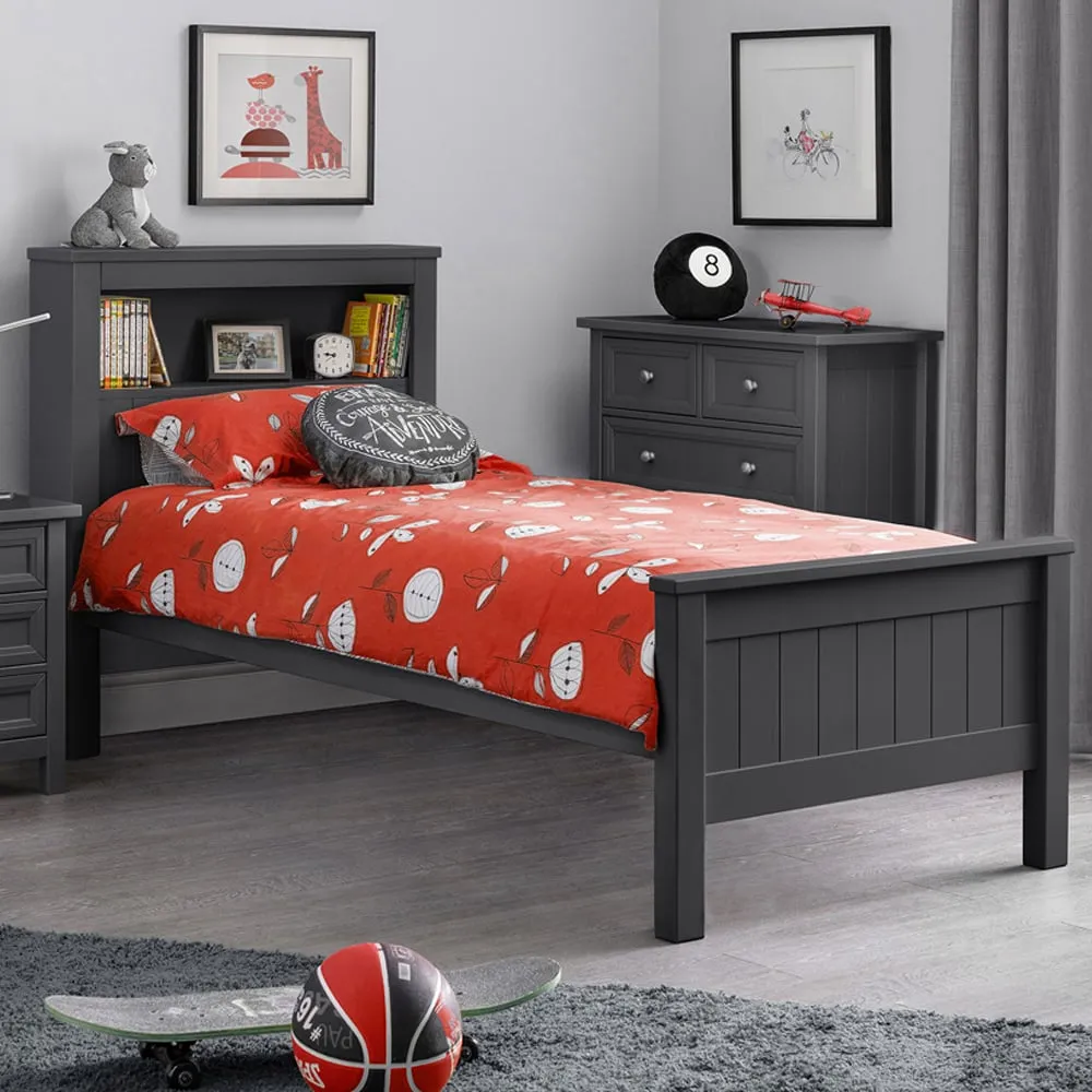 Maine Single Bookcase Bed - Anthracite, MDF image