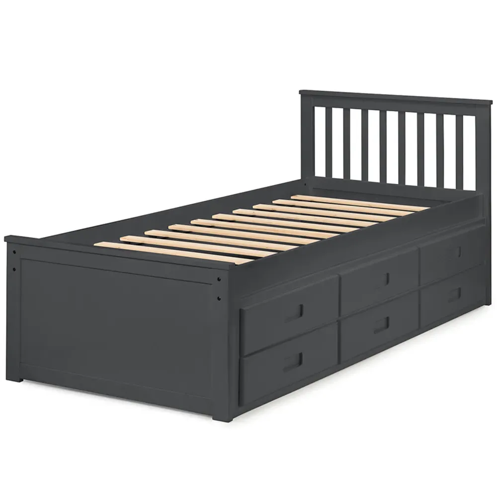 Maisie Bed with Underbed and Drawers - Anthracite