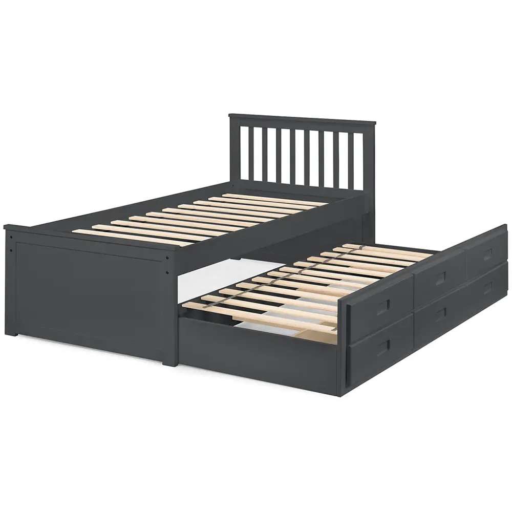Maisie Bed with Underbed and Drawers - Anthracite